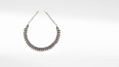 Aisha Silver Oxidised Necklace