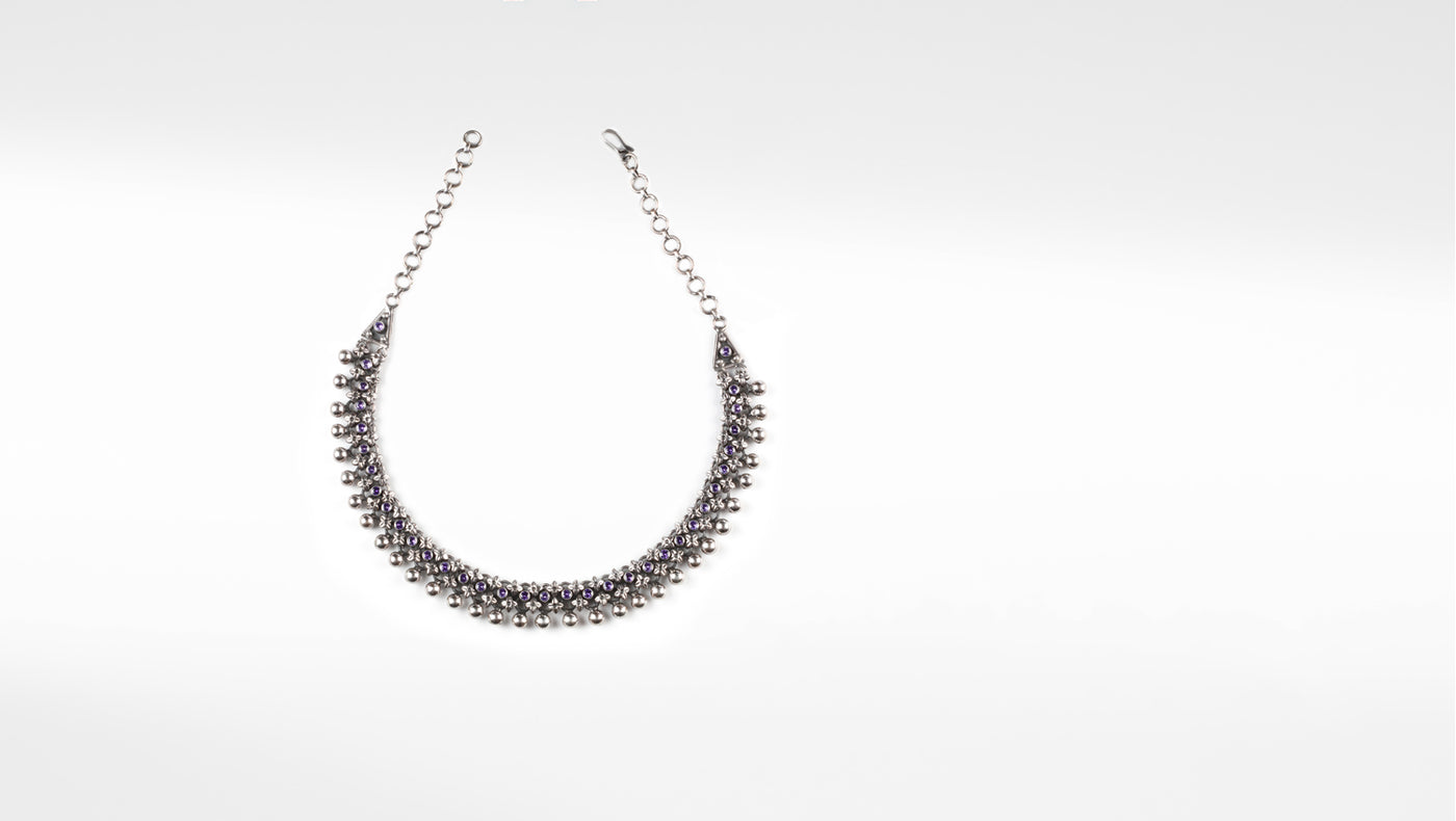 Layla Silver Oxidised Necklace