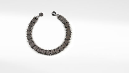 Silver Tauri Oxidised Necklace