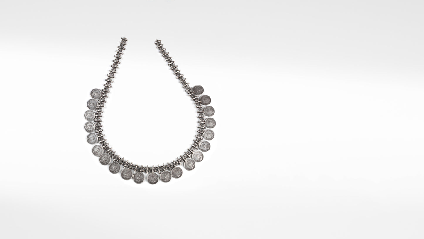 Elham Silver Oxidised Necklace