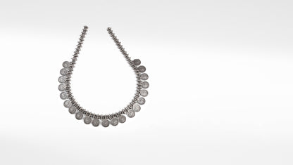 Elham Silver Oxidised Necklace