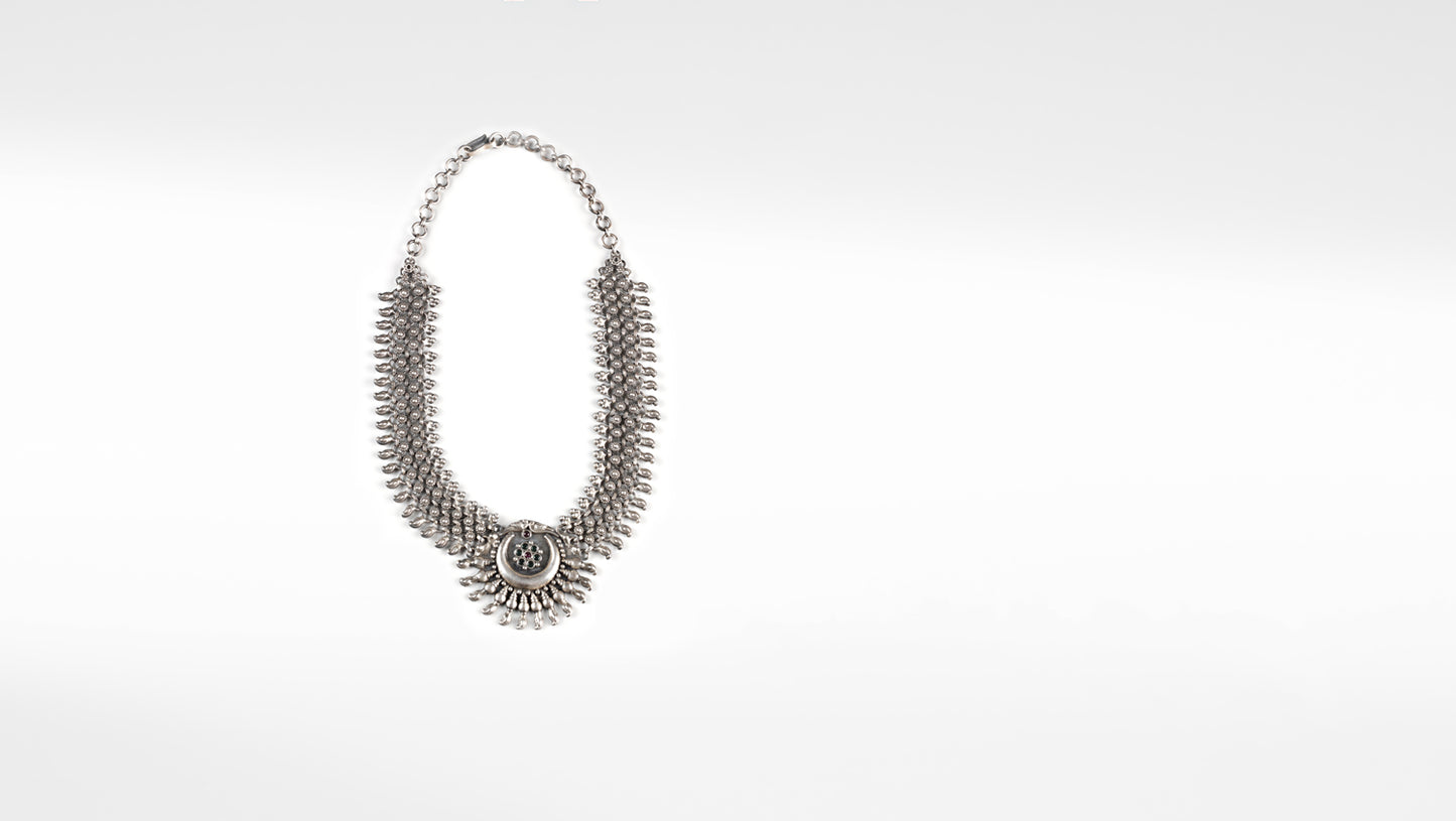 Viviana Silver Oxidised Necklace