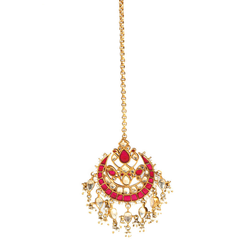 Sangeeta Boochra Silver Handmade Mang Tikka With Gold Plating-Mang Tikka-Sangeeta Boochra