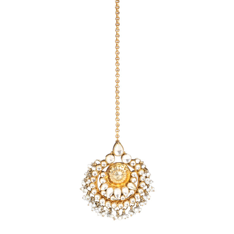 Sangeeta Boochra Silver Handmade Mang Tikka With Gold Plating-Mang Tikka-Sangeeta Boochra