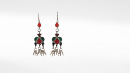 Sangeeta Boochra Silver Earrings Studded With Glass Stone