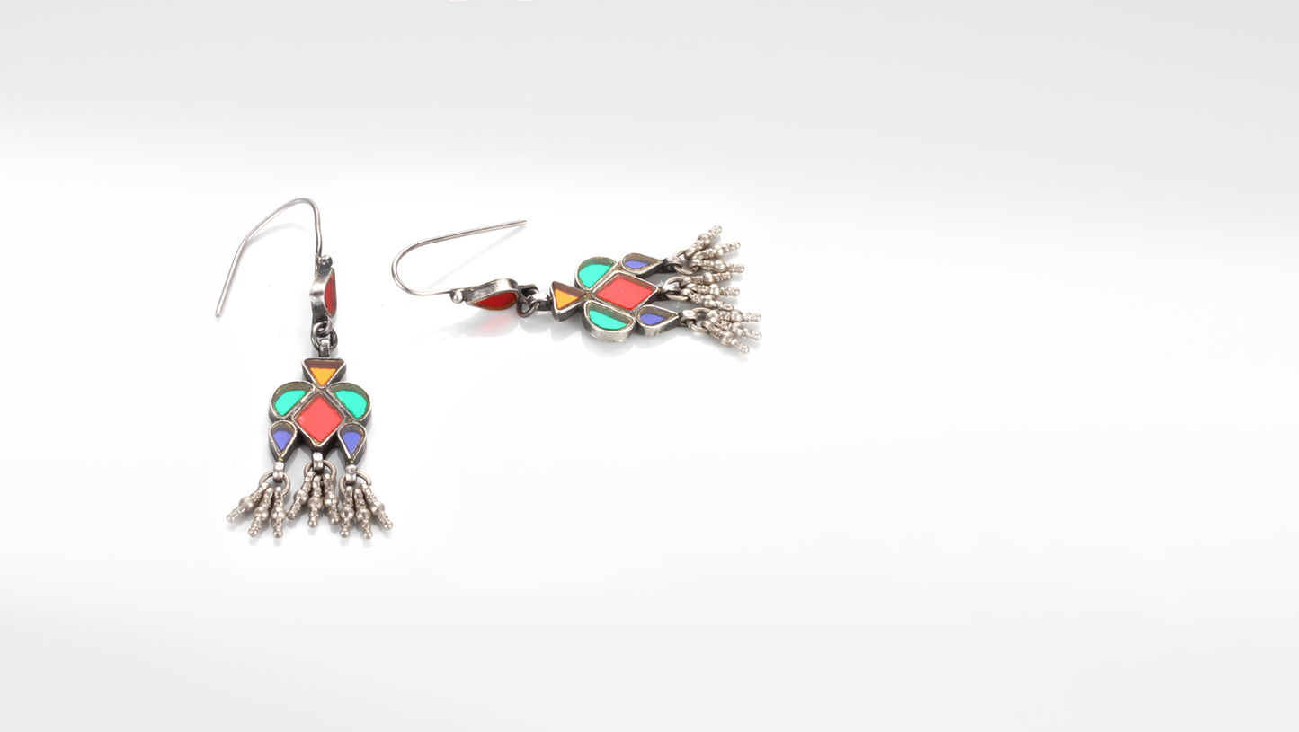 Sangeeta Boochra Silver Earrings Studded With Glass Stone