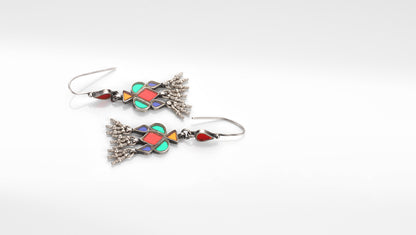 Sangeeta Boochra Silver Earrings Studded With Glass Stone