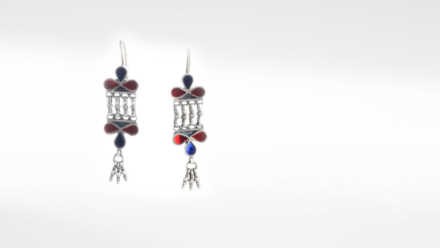 Sangeeta Boochra Silver Earrings Studded With Glass Stone