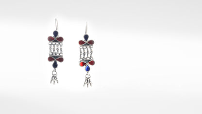 Sangeeta Boochra Silver Earrings Studded With Glass Stone