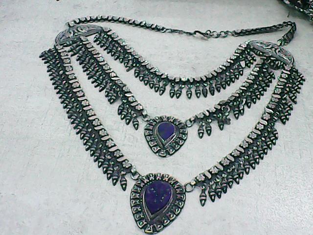 Rakul Preet Singh in Sangeeta Boochra Silver Handmade Necklace Studded With Blue Stone-Necklace-Sangeeta Boochra