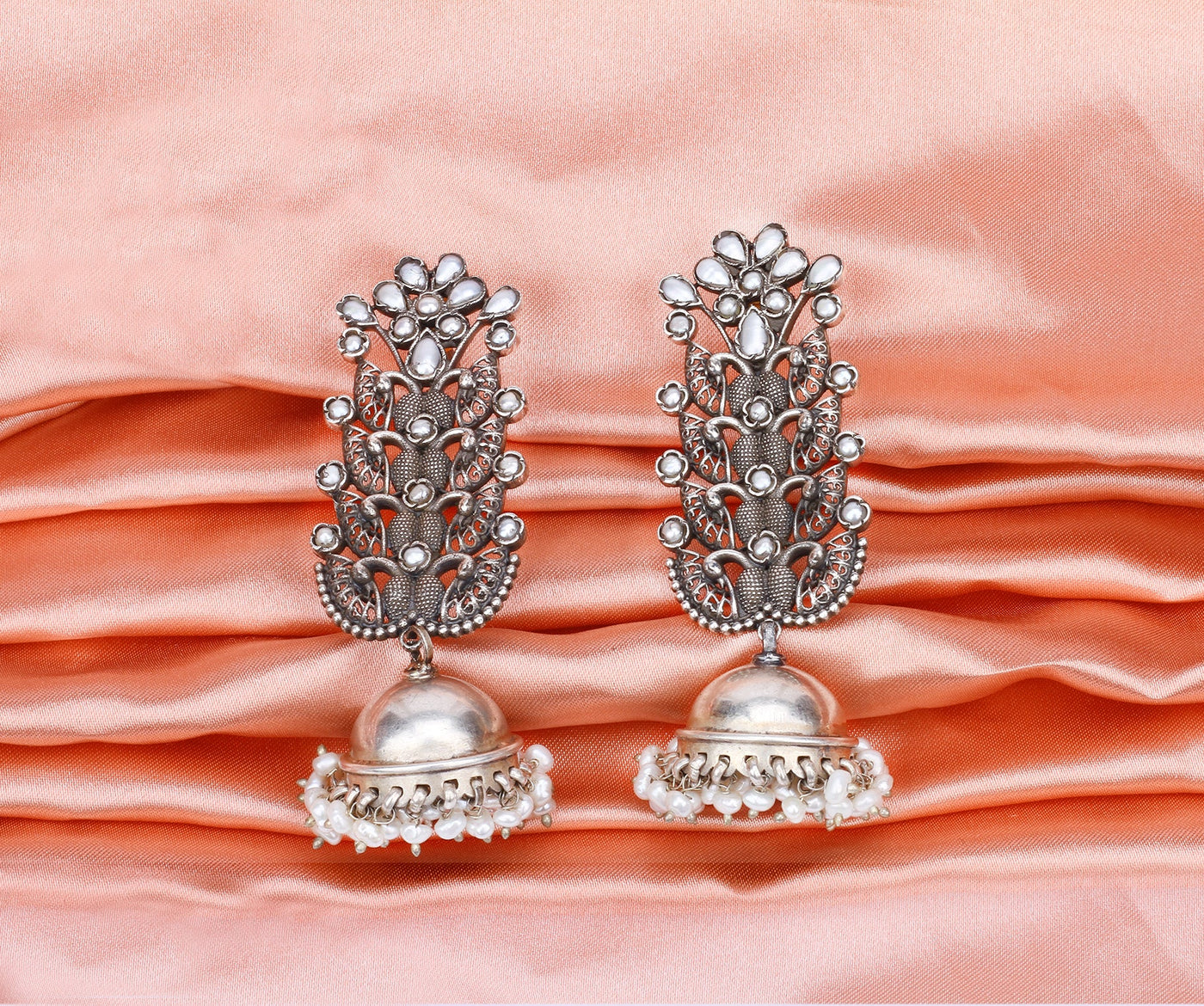 Raveena Tandon in Sangeeta Boochra Silver Handmade Earrings-Earrings-Sangeeta Boochra