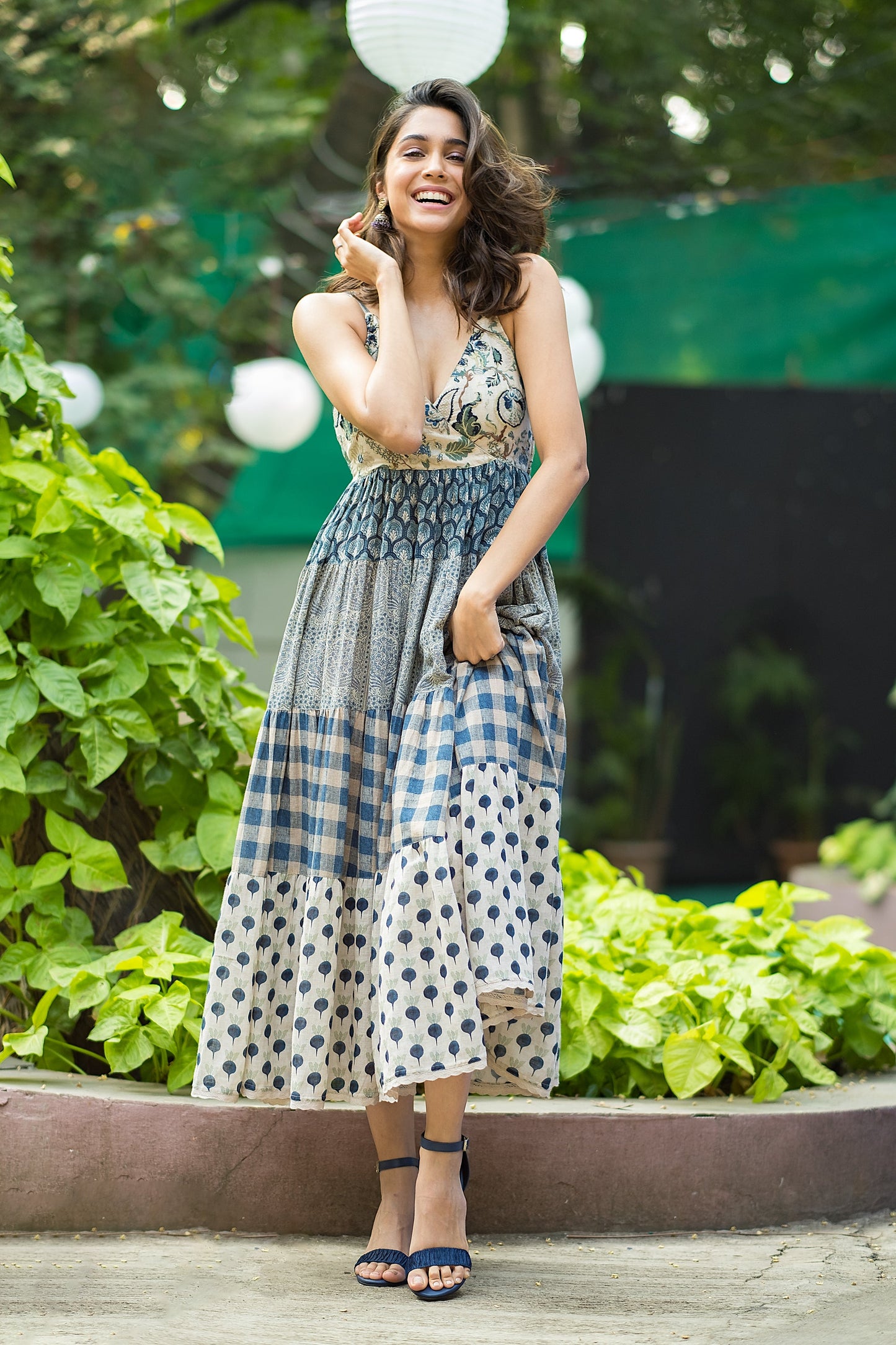 Sharvari in silver earring and ring-Earrings-Sangeeta Boochra