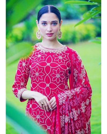 Tamannaah Bhatia in Silver Handcrafted Earrings-Earrings-Sangeeta Boochra