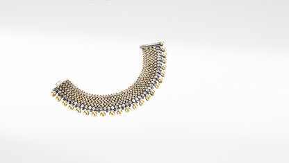 Sangeeta Boochra Silver Anklet 24k Gold Plating