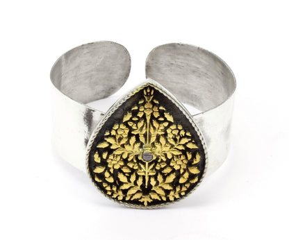 Anantaya - Silver Handcrafted Adjustable Hand Cuff-Cuffs-Sangeeta Boochra