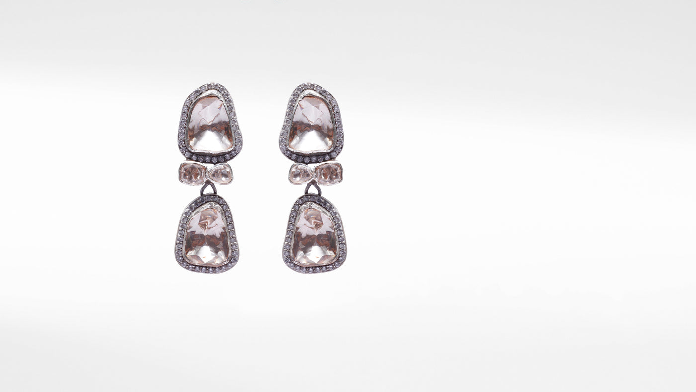 Charbagh - Silver Mahroz Earrings