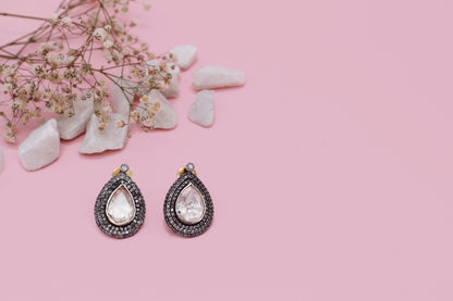 Charbagh - Silver Meesha Drop Earrings