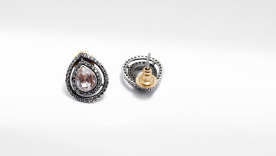 Silver Mehru Drop Stud Earrings
