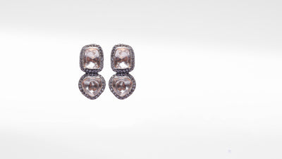 Charbagh - Silver Nahal Moissanite Earrings