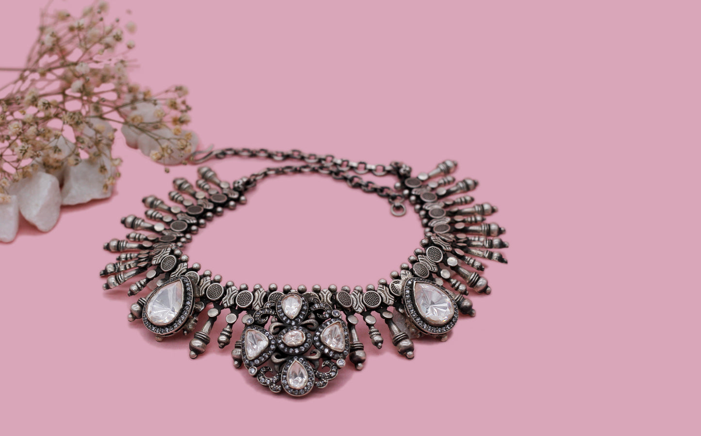 Charbagh - Silver Kyra Moisannite Necklace