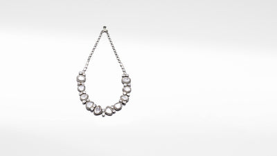 Charbagh - Silver Moissanite Bolour Necklace