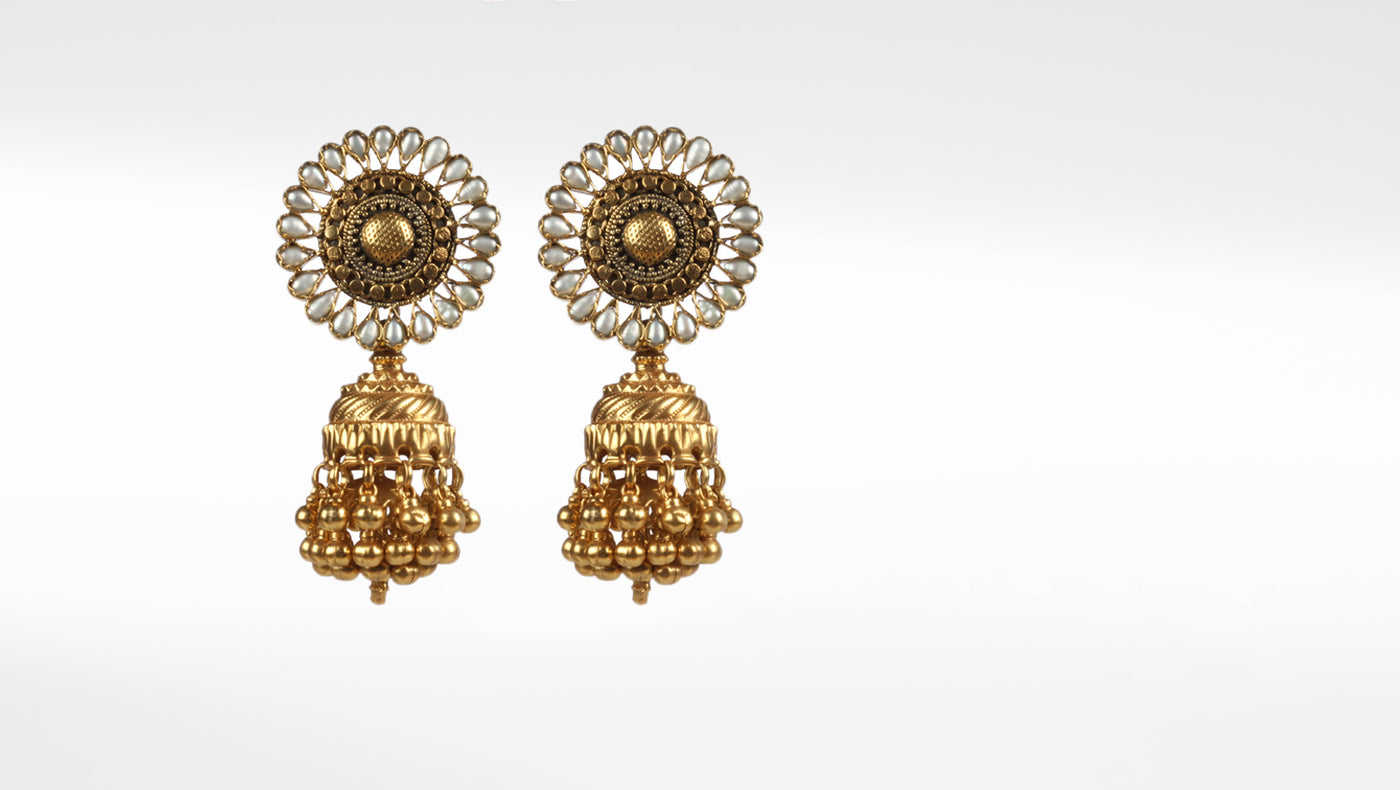 Anaya 24K Gold Plated Jhumka Earrings