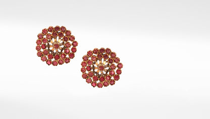 Sangeeta Boochra Red Gold Tone Silver Earrings