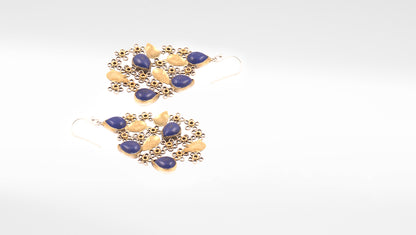 Sangeeta Boochra Blue Gold Tone Silver Earrings