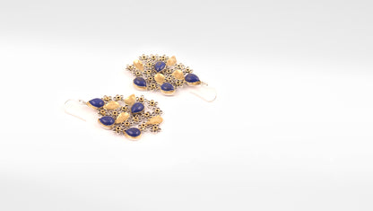 Sangeeta Boochra Blue Gold Tone Silver Earrings