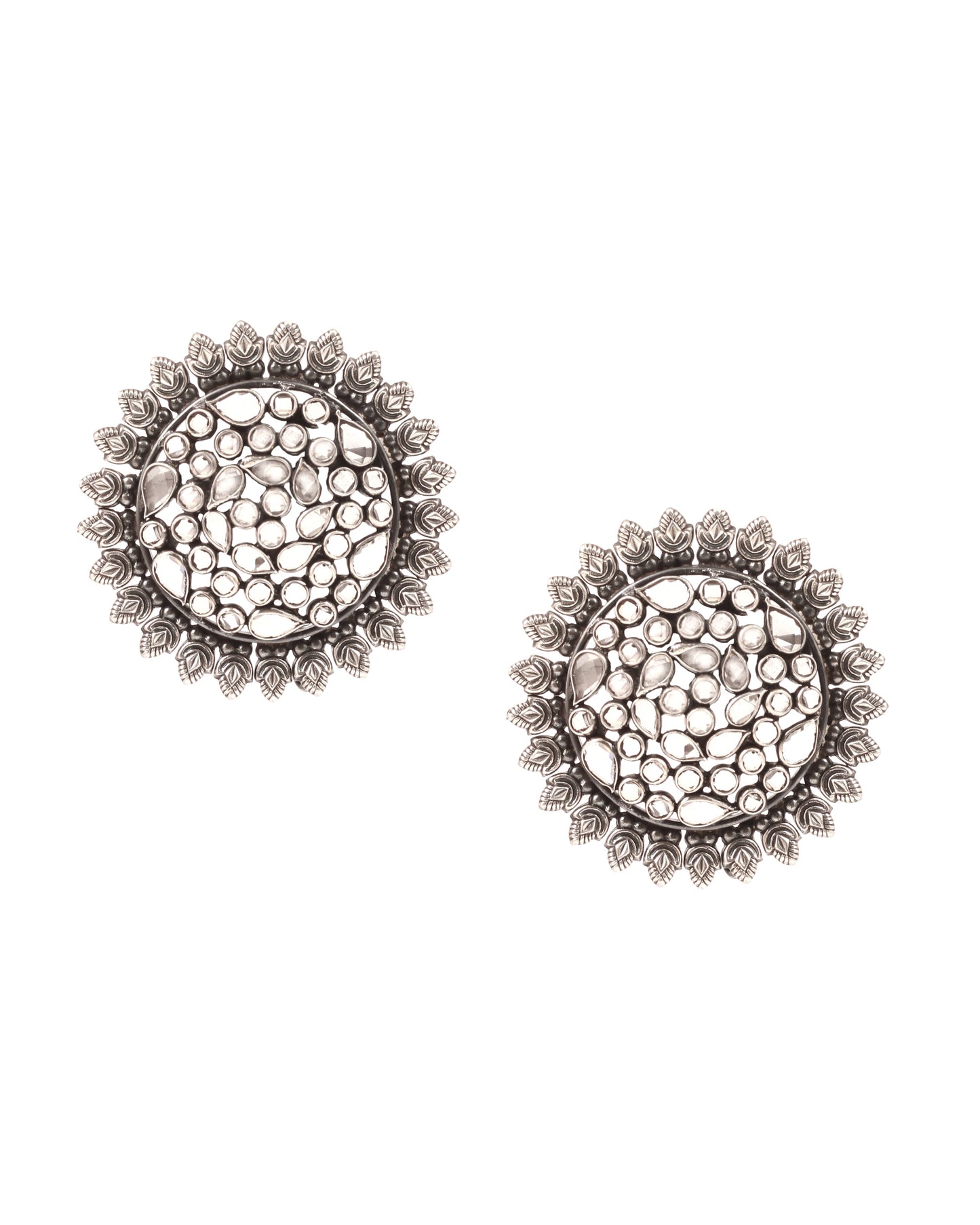 Sangeeta Boochra Tribal Silver Earrings-Earrings-Sangeeta Boochra