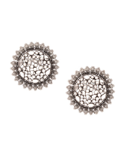 Sangeeta Boochra Tribal Silver Earrings-Earrings-Sangeeta Boochra