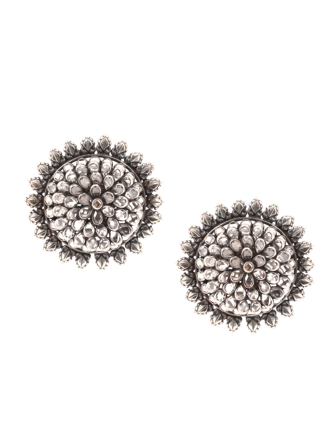 Sangeeta Boochra Tribal Silver Earrings-Earrings-Sangeeta Boochra