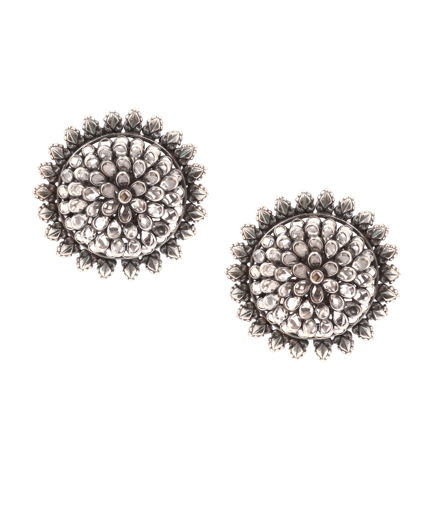 Sangeeta Boochra Tribal Silver Earrings-Earrings-Sangeeta Boochra