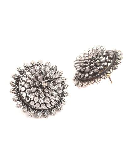 Sangeeta Boochra Tribal Silver Earrings-Earrings-Sangeeta Boochra