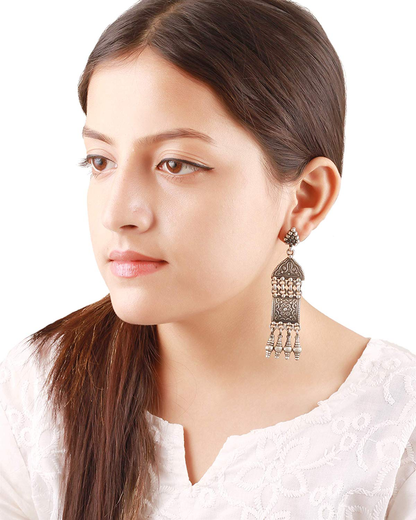 Sangeeta Boochra Tribal Silver Earrings-Earrings-Sangeeta Boochra