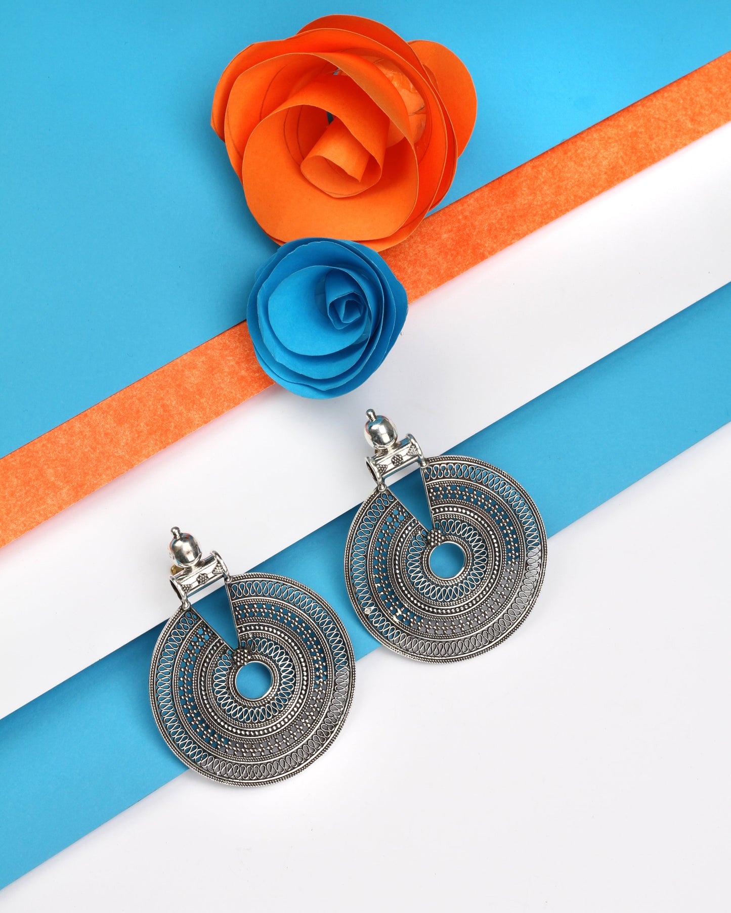 Sangeeta Boochra Tribal Silver Earrings-Earrings-Sangeeta Boochra