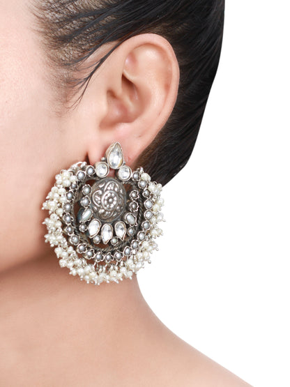 Sangeeta Boochra Tribal Silver Earrings-Earrings-Sangeeta Boochra