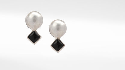 Sangeeta Boochra Black Tribal Silver Earrings