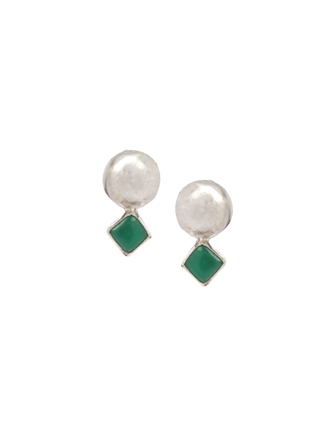 Sangeeta Boochra Green Tribal Silver Earrings-Earrings-Sangeeta Boochra