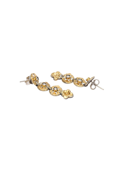 Sangeeta Boochra Gold Tone Tribal Silver Earrings-Earrings-Sangeeta Boochra