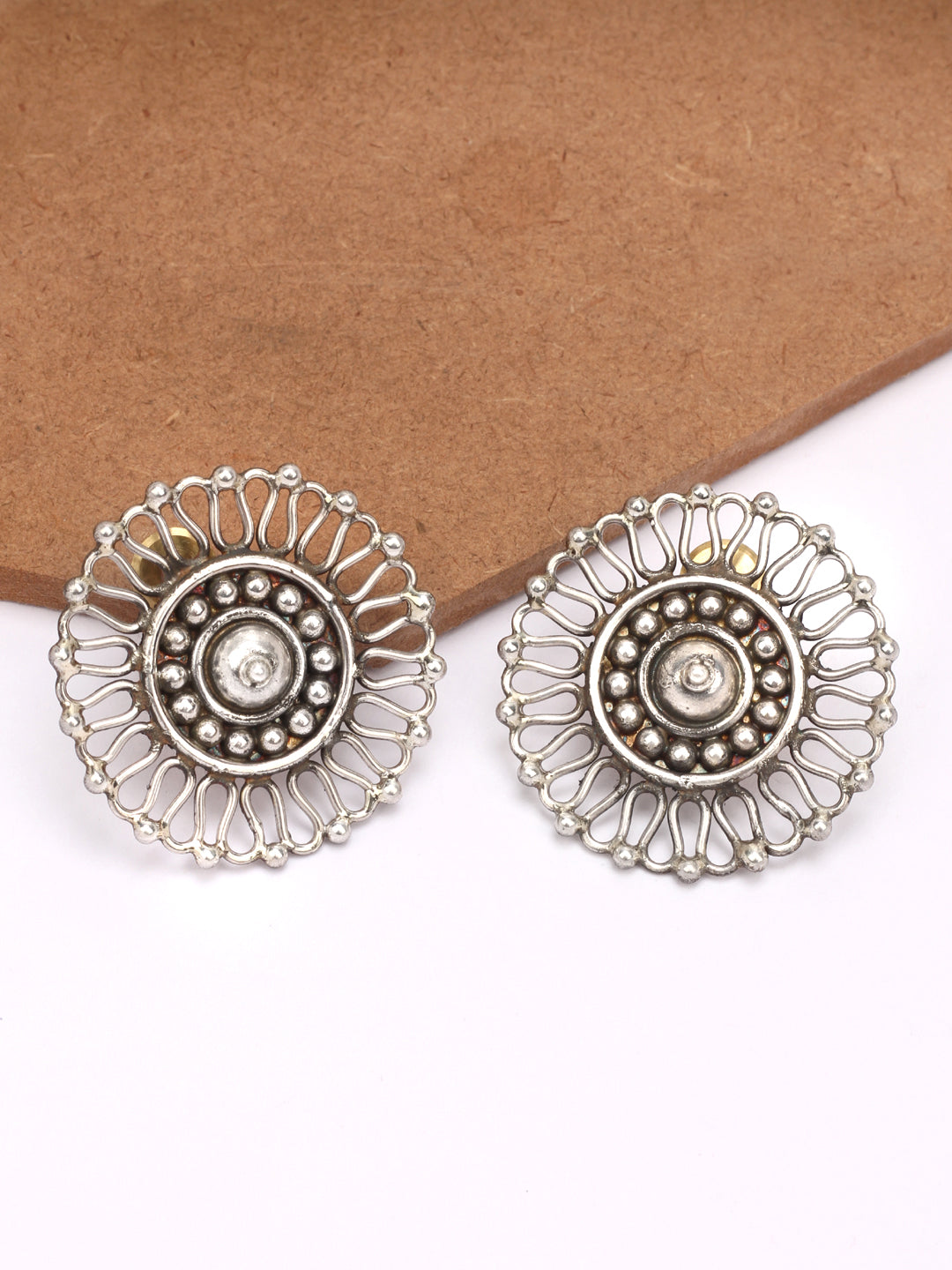 Sangeeta Boochra Tribal Silver Earrings-Earrings-Sangeeta Boochra