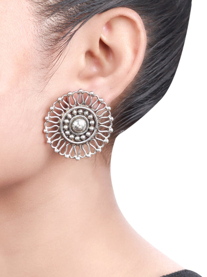 Sangeeta Boochra Tribal Silver Earrings-Earrings-Sangeeta Boochra