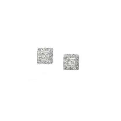 Sangeeta Boochra 925 Sterling Silver CZ Stud Earrings