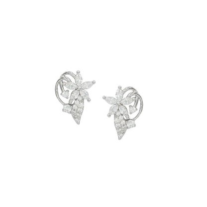 Sangeeta Boochra 925 Sterling Silver Jewelry Circular Cubic Zirconia CZ Stud Earring