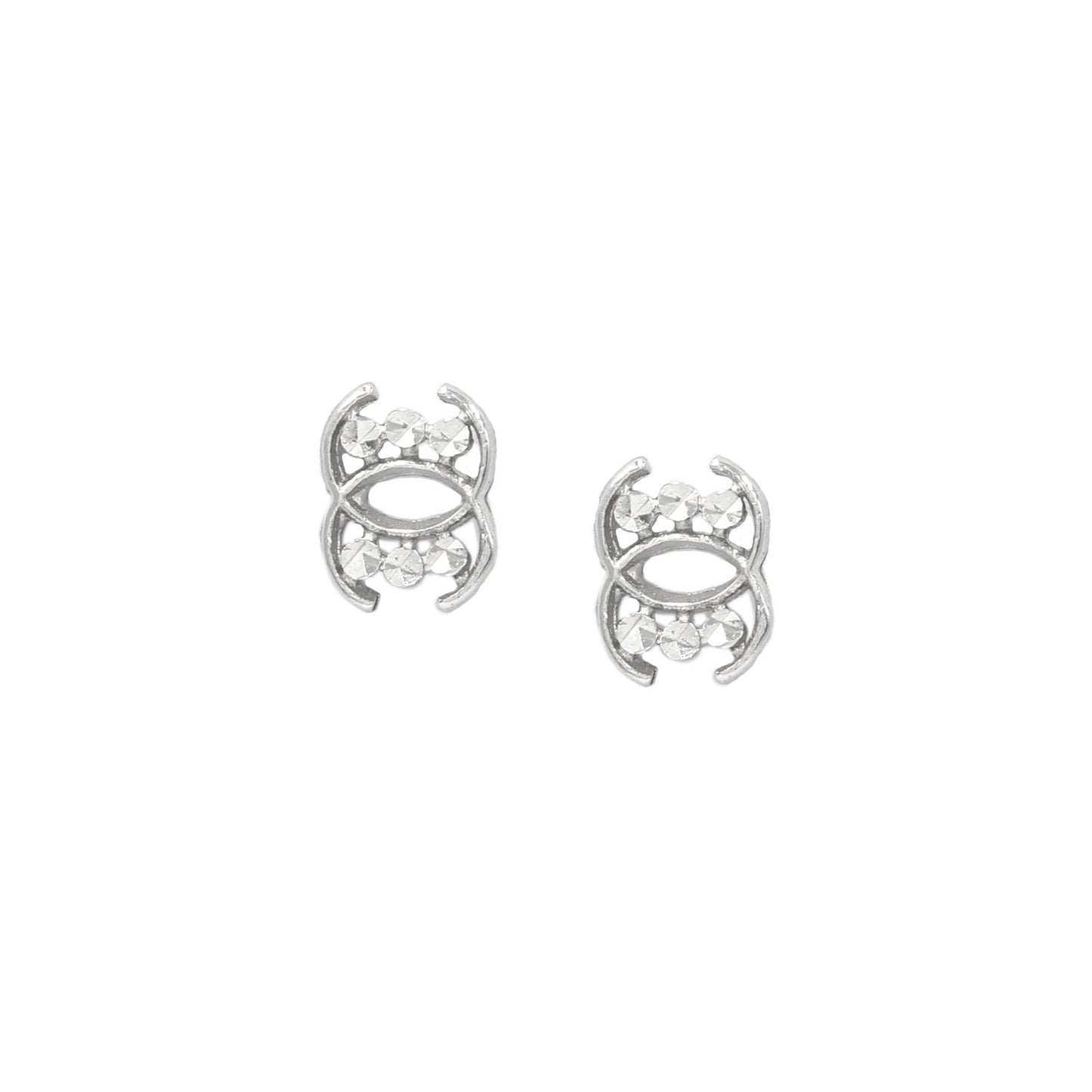 Sangeeta Boochra 925 Sterling Silver Jewelry Circular Cubic Zirconia CZ Stud Earring