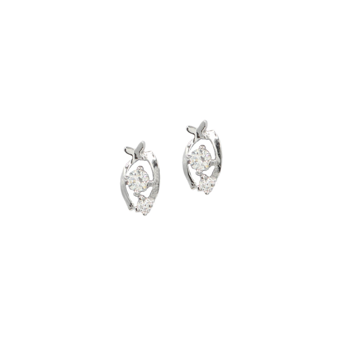 Sangeeta Boochra 925 Sterling Silver Jewelry Circular Cubic Zirconia CZ Stud Earring