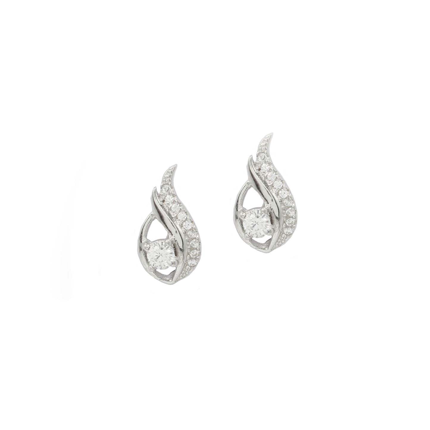 Sangeeta Boochra 925 Sterling Silver Jewelry Circular Cubic Zirconia CZ Stud Earring