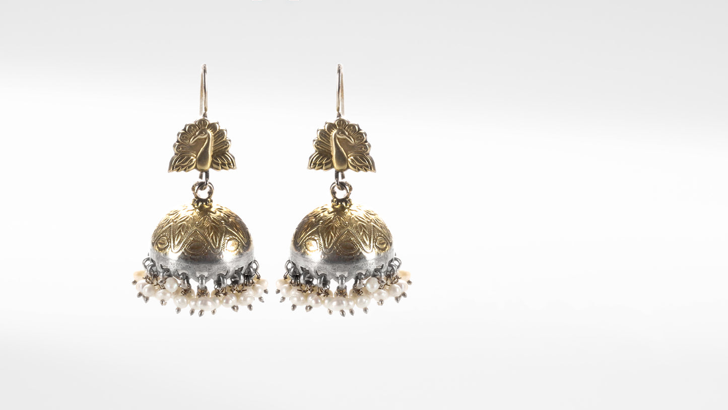 Sangeeta Boochra Silver Earrings With 24K Gold Plating