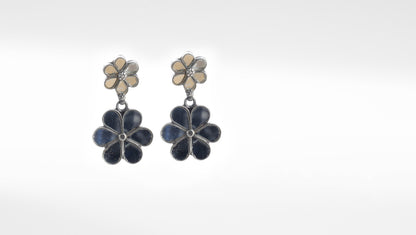 Sangeeta Boochra Silver Earrings Studded With Glass Stone