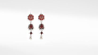 Sangeeta Boochra Silver Earrings Studded With Glass Stone